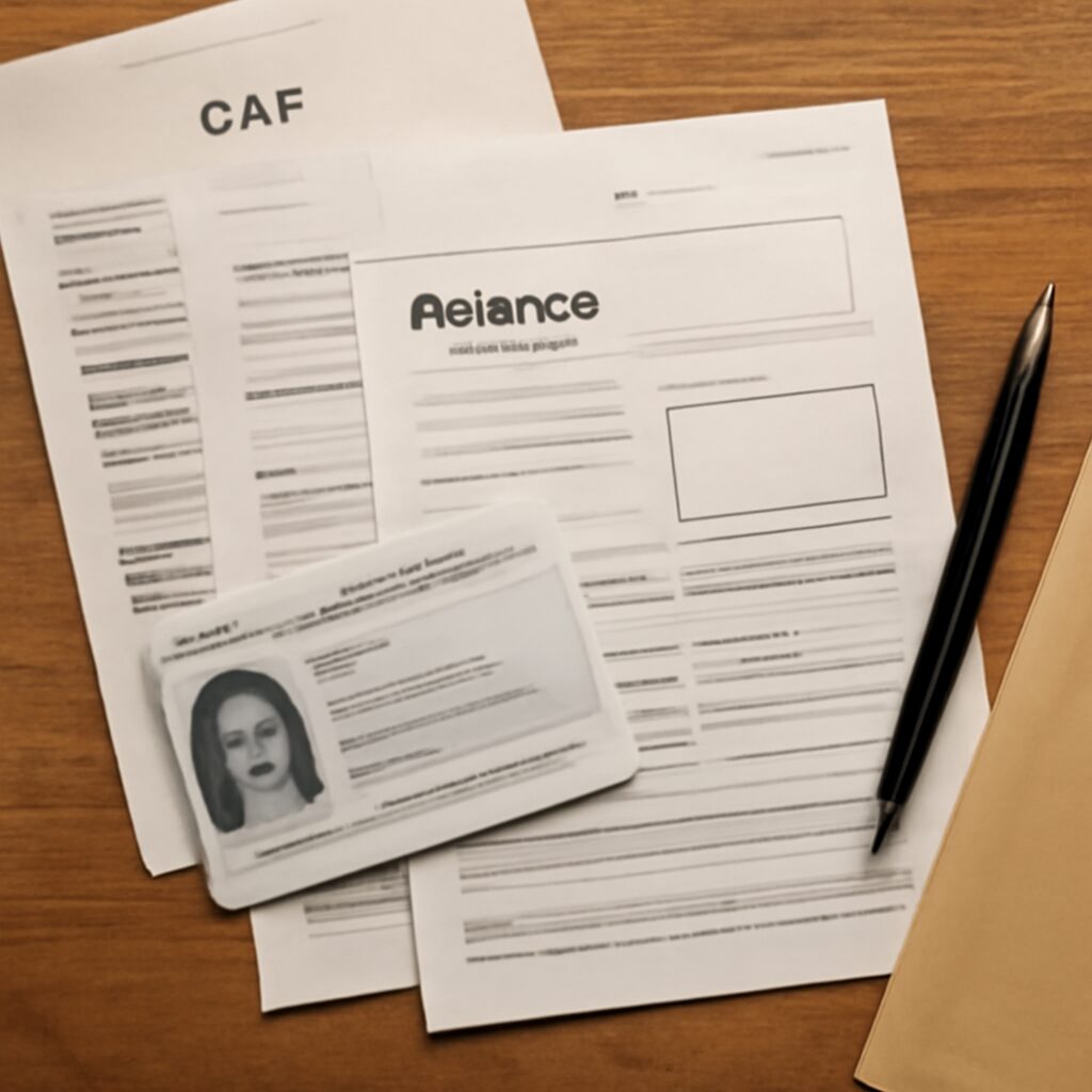 Dossier administratif aide sociale France papiers CAF