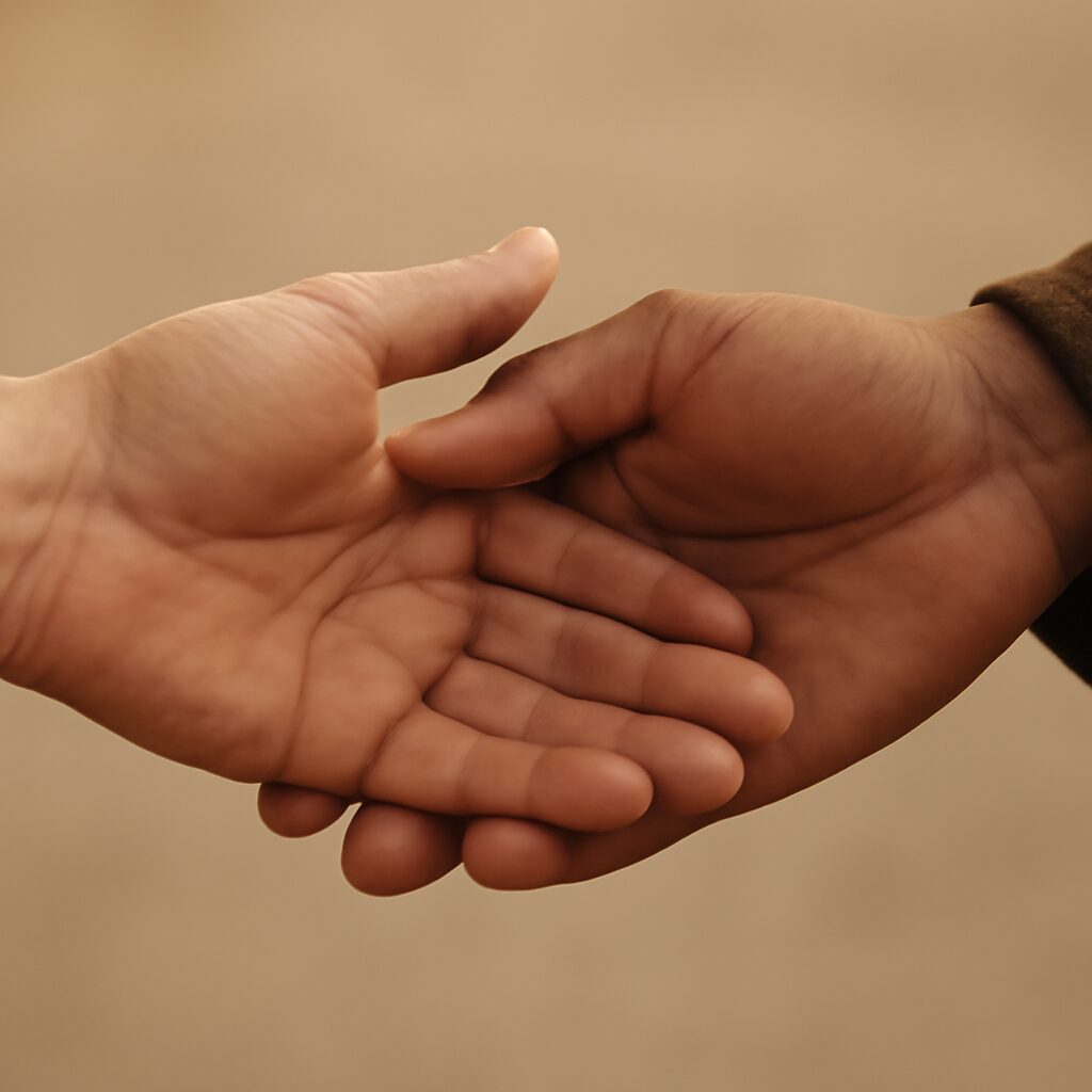 Main tendue solidarite engagement benevolat
