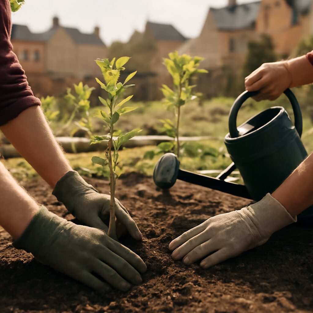 Plantation participative quartier vert urbain
